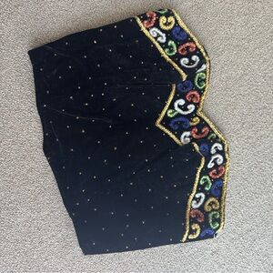 Style works velvet with Colorful Embellished corset top